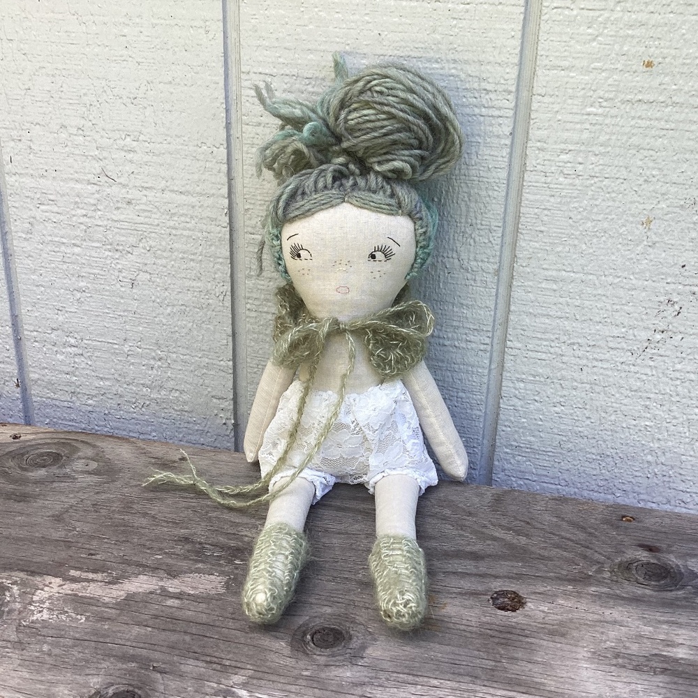 NEW handmade dreamy wool + cotton DOLL